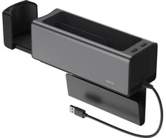 Metalinis porankio konsolės organaizeris Baseus Deluxe dual USB juodas CRCWH-A01