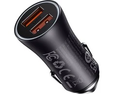 Baseus Golden Contactor Max automobilinis įkroviklis, 2x USB, 60W (pilka)