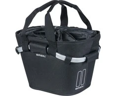 Basil BASIL CLASSIC CARRY ALL FRONT BASKET KF 15L, juoda + BASIL KLICKFIX ADAPTER montavimo plokštė, nuimama vairo tvirtinimo sistema (be laikiklio) (NAUJIENA)
