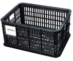 BASIL BICYCLE CRATE S vairo krepšys / dėklas, 17,5 l, perdirbta sintetika, juodas (NAUJAS)