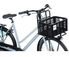 BASIL BICYCLE CRATE S vairo krepšys / dėklas, 17,5 l, perdirbta sintetika, juodas (NAUJAS)