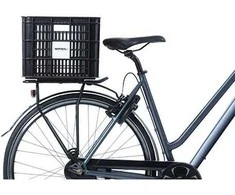 BASIL DVIRAČIŲ DĖŽĖ L vairo krepšelis/nešiklis, 40 l, perdirbta sintetika, juoda (NAUJA)
