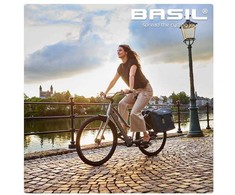 Basil Bagažinės krepšys BASIL ELEGANCE DOUBLE PANNIER BAG 40-49 Universal Bridge System, neperšlampamas taupe chateau