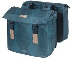 Basil Dviejų skyrių bagažinės krepšys BASIL ELEGANCE DOUBLE PANNIER BAG 40-49 Universal Bridge System, vandeniui atsparus estate mėlynas