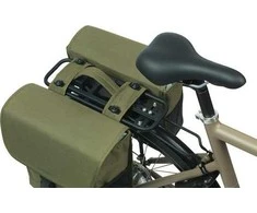 BASIL GO DOUBLE BAG dėtuvės, MIK su tvirtinimo adapteriu, 32L, tamsiai žalia (NAUJIENA 2025 m.)
