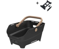 Basil Galinė dviračio krepšys ant bagažinės CENTO NEO rear bicycle basket 21L MIK System (paruoštas naudojimui) juodas