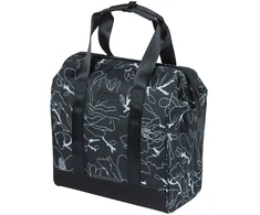 Basil Miesto kuprinė vienvietė BASIL GRAND FLOWER BICYCLE SHOPPER 23L, MIK Hooks System, juoda