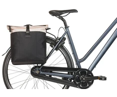 Baziliko krepšys-maišas BASIL VIVE DVIGUBAS DELTA-PANNIER krepšys 28-35 l, MIK sistema (paruoštas naudoti), balkšvas/juodas