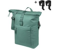Baziliko rankinė per petį BASIL BROOKLYN 17 l, MIK kabliukai, sidabriškai žalia