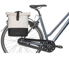 Basil Sakwa pojedyncza BASIL COVE BICYCLE SHOPPER 14-16L, MIK Hooks, off-baltas/juodas