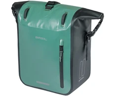 Basil Vientisa sakvo rankinė BASIL RIVO M SINGLE PANNIER BAG 12-15L, MIK Hooks System sidabrinė-žalia/juoda