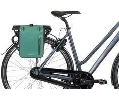 Basil Vientisa sakvo rankinė BASIL RIVO M SINGLE PANNIER BAG 12-15L, MIK Hooks System sidabrinė-žalia/juoda