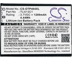 Bateria Cameron Sino Akumuliatorius Bateria Typ Tli013c1 Do Alcatel One Touch Go Flip V Ot-4043s Ot-4044t Ot-4044n 4052r 4052c / Cs-otp404xl