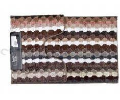 Bathlab Mondex ZAC 2 kilimėlių rinkinys 50x90cm/50x40cm rudomis juostelėmis