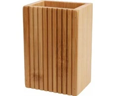 Bathroom Solutions Bamboo Bambuko dantų šepetėlio laikiklis, 9 x 7 x 12,5 cm