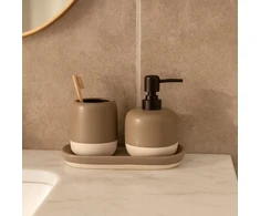 Bathroom Solutions Muilo dozatorius ir dantų šepetėlių laikiklis ant keraminio pagrindo THE PASTELS