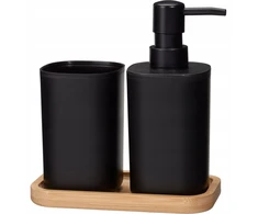 Bathroom Solutions PIECES CUB vonios kambario komplektas, juodas, 3 dalių