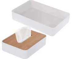 Bathroom Solutions Bamboo Kosmetikos laikiklis su bambuko dangteliu, 26 x 17 cm