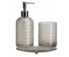 Bathroom Solutions PIECES NODE vonios kambario rinkinys, dozatorius, dantų šepetėlių laikiklis ir muilinė, 3 dalys