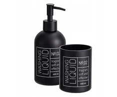 Bathroom Solutions Stiklinis muilo dozatorius ir dantų šepetėlių laikiklis ONYX