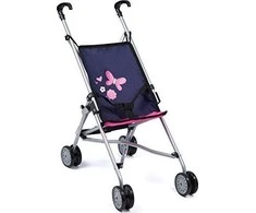 Bayer Design doll buggy, doll carriage (dark mėlynas / pink)