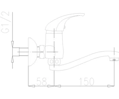 Bazinė baterija KFA chromo sienelės baris (550- 810- 00)