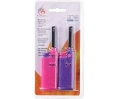 Other Brand BBQ - Dujinis žiebtuvėlis šašlykui / virtuvei 14 cm 2 vnt. (rožinė / violetinė)