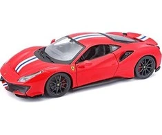 *BBURAGO metal., 1:24, FERRARI 488 PISTA, Raudona