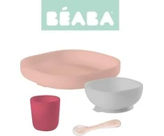 Beaba silikoninis 4 vnt. pietų rinkinys, rožinis