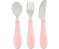 Beaba nerūdijančio plieno stalo įrankiai, 12 mėn. Spalva: old pink