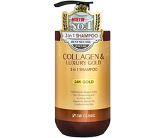 3W Clinic Collagen &amp; Luxury Gold plaukų šampūnas su kolagenu 3in1 750 ml