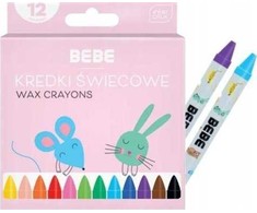 bebe Interdruk Vaškiniai pieštukai, patvarūs, 12 spalvų