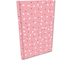 Bee-bee Notes A5 tinklelis Soft Touch Baltos rožinės spalvos gėlės