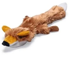 Beeztees Dog Toy Flatino pliušinis lapė squeaky 30cm