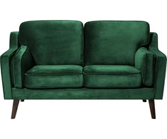 Beliani Dvivietė sofa LOKKA, veliūras, smaragdo spalva