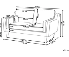 Beliani Dvivietė sofa LOKKA, veliūras, smaragdo spalva