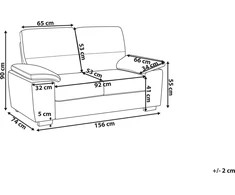 Beliani 2 vietų sofa VOGAR dirbtinė oda, kreminė