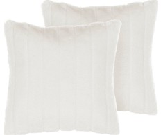 Beliani 2 dekoratyvinės pagalvėlės plaukuotas 45 x 45 cm baltas PUMIL