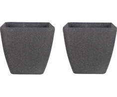 Beliani 2 gėlių vazonų rinkinys 34 x 34 x 34 cm tamsiai pilka ZELI Lumarko!