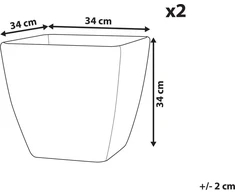 Beliani 2 gėlių vazonų rinkinys 34 x 34 x 34 cm tamsiai pilka ZELI Lumarko!