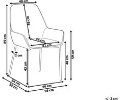 Beliani 2 valgomojo kėdžių komplektas LOVERNA, gobelenas, pilkas