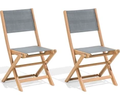 Beliani Rinkinys 2 Sodo kėdės CESANA Acacia Wood Šviesiai ruda