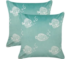 Beliani Rinkinys 2 dekoratyvinės pagalvės SOLIDAGO Velvet 45 x 45 cm Žalias