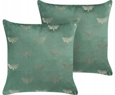 Beliani Rinkinys 2 dekoratyvinės pagalvės YUZURI Velvet 45 x 45 cm Emerald Animal Pattern