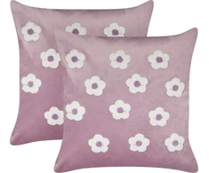 Beliani Rinkinys 2 dekoratyvinės pagalvės ECHINACEA Velvet 45 x 45 cm Violetinis