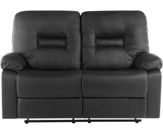 Beliani 2 vietų sofa su rankine atsipalaidavimo funkcija BERGEN, eko oda, juoda