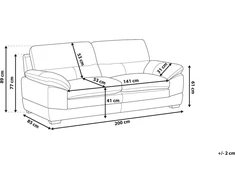 Beliani Trivietė sofa HORTEN Natūrali oda Auksinė ruda