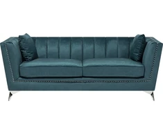 Beliani 3 vietų sofa GAULA, veliūrinė, žydra
