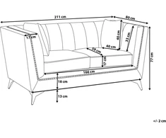 Beliani 3 vietų sofa GAULA, veliūrinė, žydra