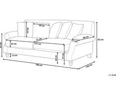 Beliani Dvivietė sofa EIKE aksominė pilka